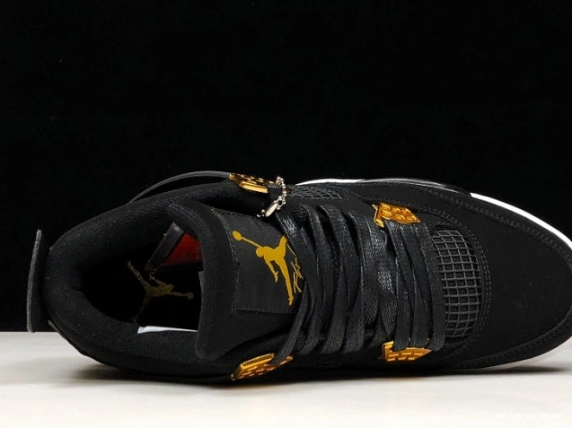 Cheap Air 308497-032 Jordan Black Gold-White 4 Metallic Royalty 0712